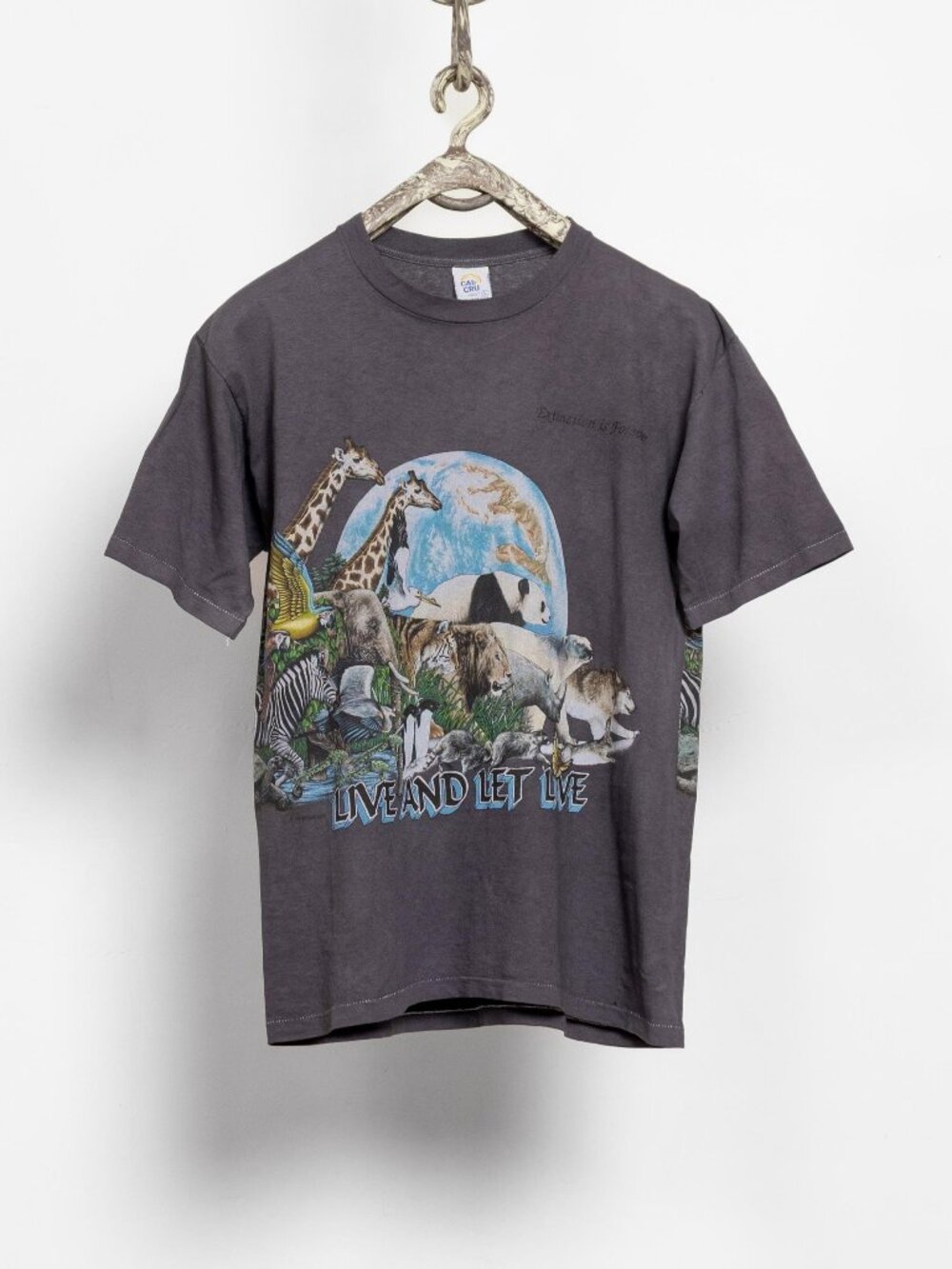 ANIMALS TEE ENDANGERED Species Giraffes Polar Bear Dye T-Shirts Vintage